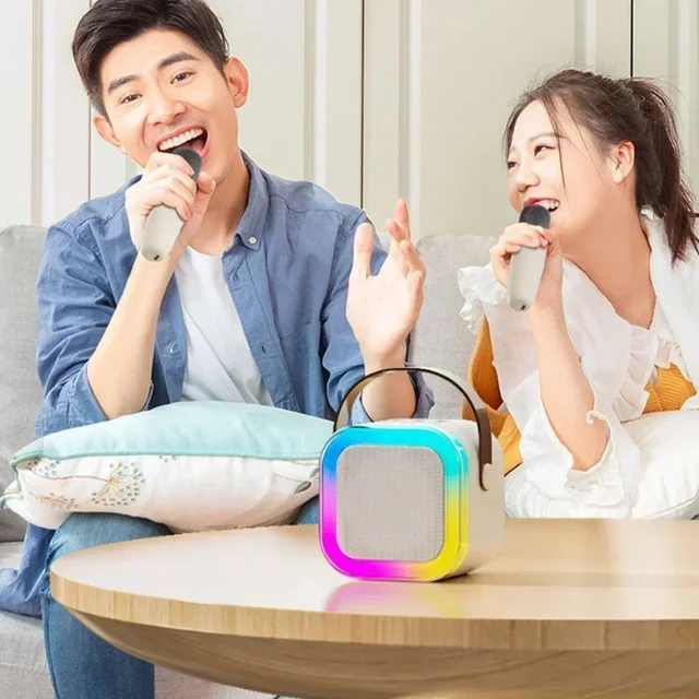 K12 Karaoke Machine Portable 5.3 PA Bluetooth Speaker System with 2 Wireless Microphones Home Family Singing Children's Gifts. 