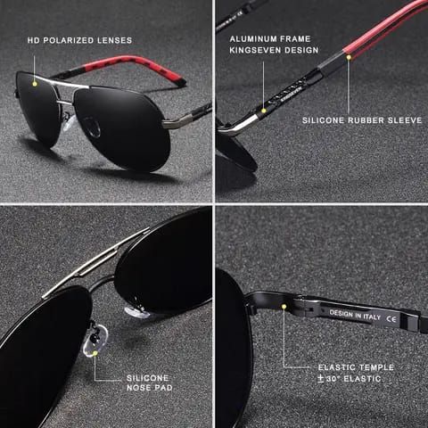 KINGSEVEN Sunglasses Vintage Glasses Aluminum polarized eyewear glasses men women driving shades. 