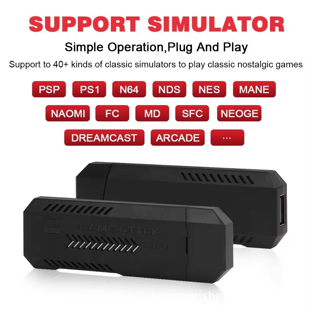 X2 Plus GD10 Pro 4K Game Stick New 3D HD 2.4G Retro Video Game Console Wireless Controller TV 50 Emulator For PS1/N64/DC 64G Gif. 