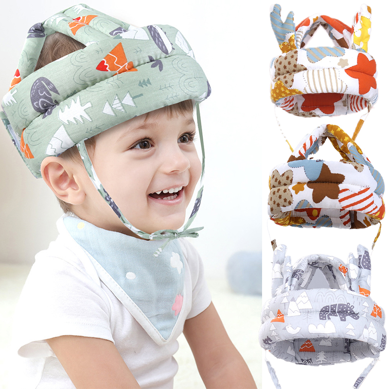 Soft baby head pillow protection cushion toddler pillow cartoon image 360 degree protection pillow breathable rebound anti-fall