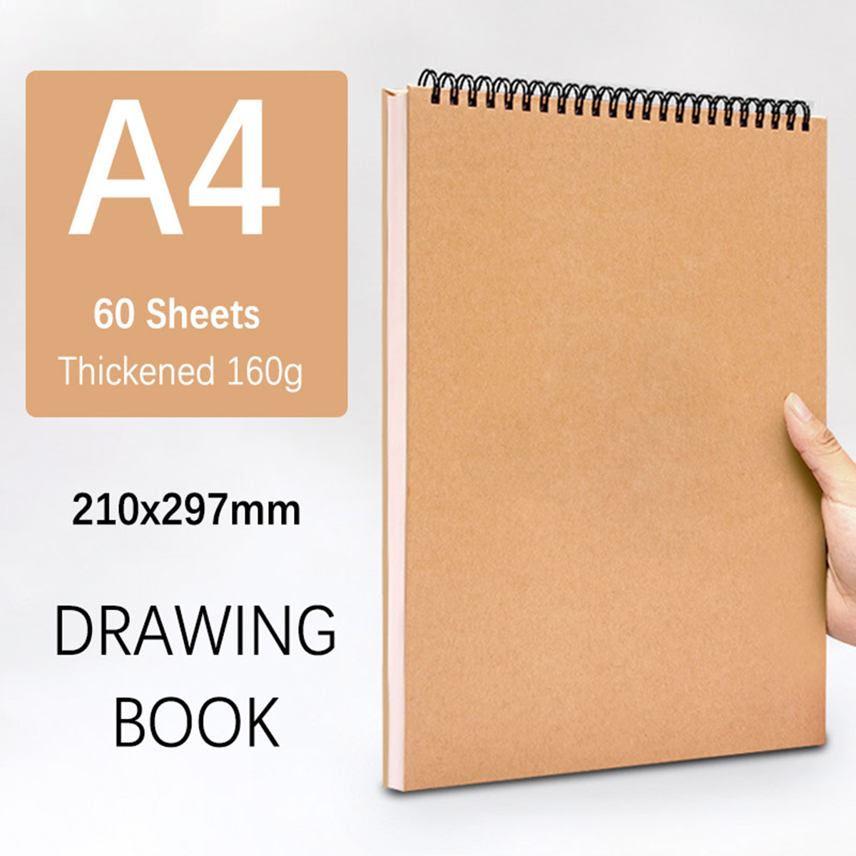 Art Sketchbook 160gsm 30 Sheets/60 Pages Drawing Watercolor Spiral ...