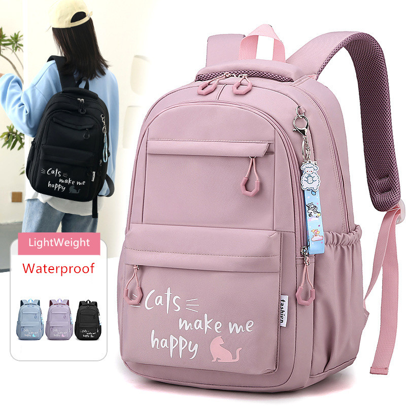 Fengdong Kawaii school Backpack for Girls cute School Bags Waterproof bookbag Teens College Student Large Travel Shoulder Bag. 