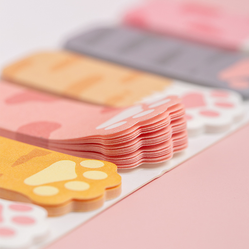 Kawaii Stationery Cartoon Cat Paw Memo Pad Bookmark Flags Index Tab Sticky Notes Label Paper Stickers. 