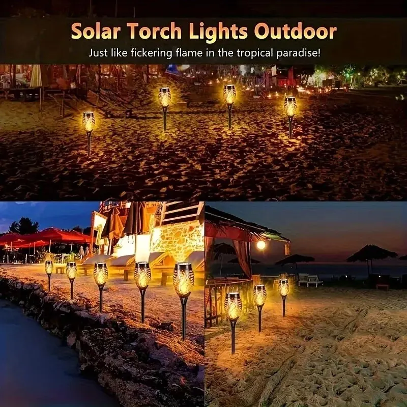 12LED Solar Flame Torch Light Flickering Light Waterproof Garden Decoration Outdoor Lawn Path Yard Patio Floor Lamp. 