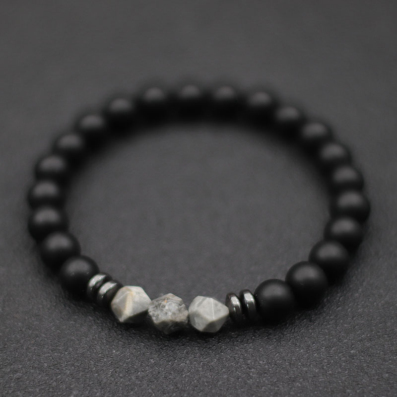 Fashion Mens Bracelet Black Onyx Stone Braclet Irregular Natural Tiger Eyes Sodalite Beaded Braslet Pulsera Hombre Accessories. 