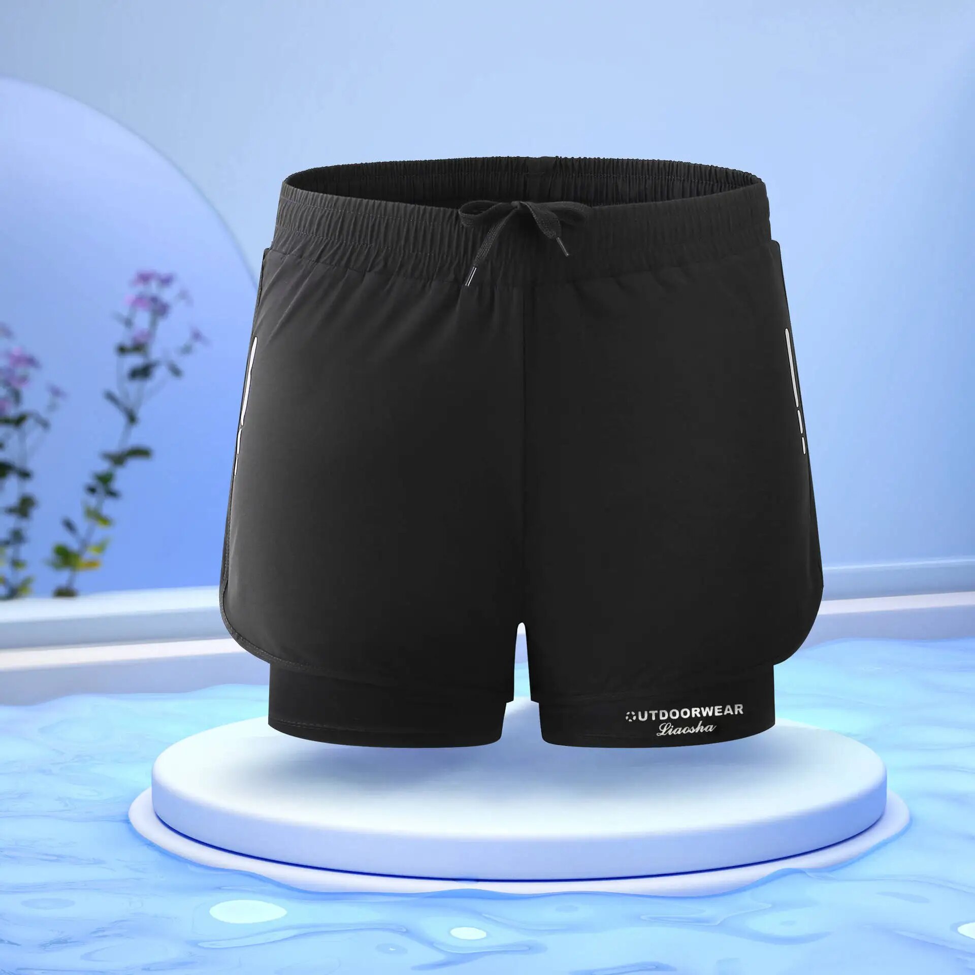 5/1Men's Aloe Pants Athletic Shorts Two-Layer Swim Trunks: Stylish, Quick-Drying & Comfortably Fit for Beach, Pool & Hot Spring!. 