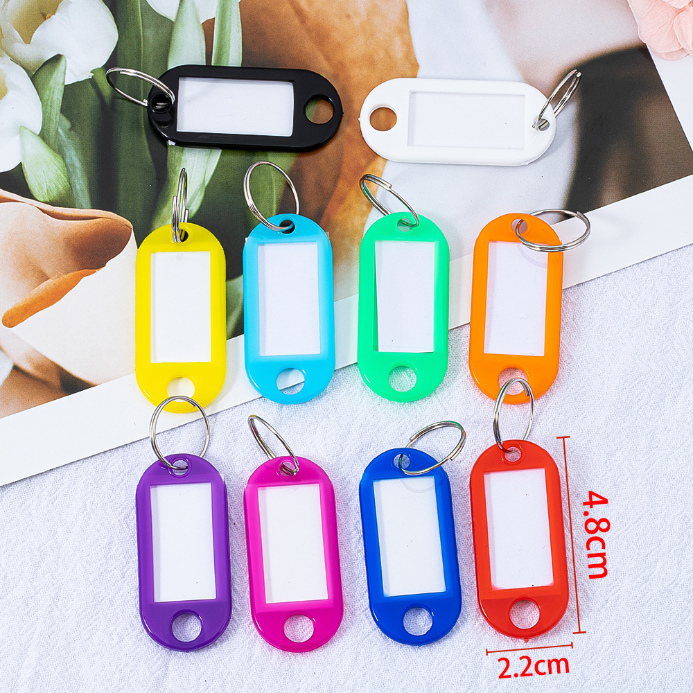 50pcs Colourful Plastic Key Chain Key Tags with Window For DIY Key ...