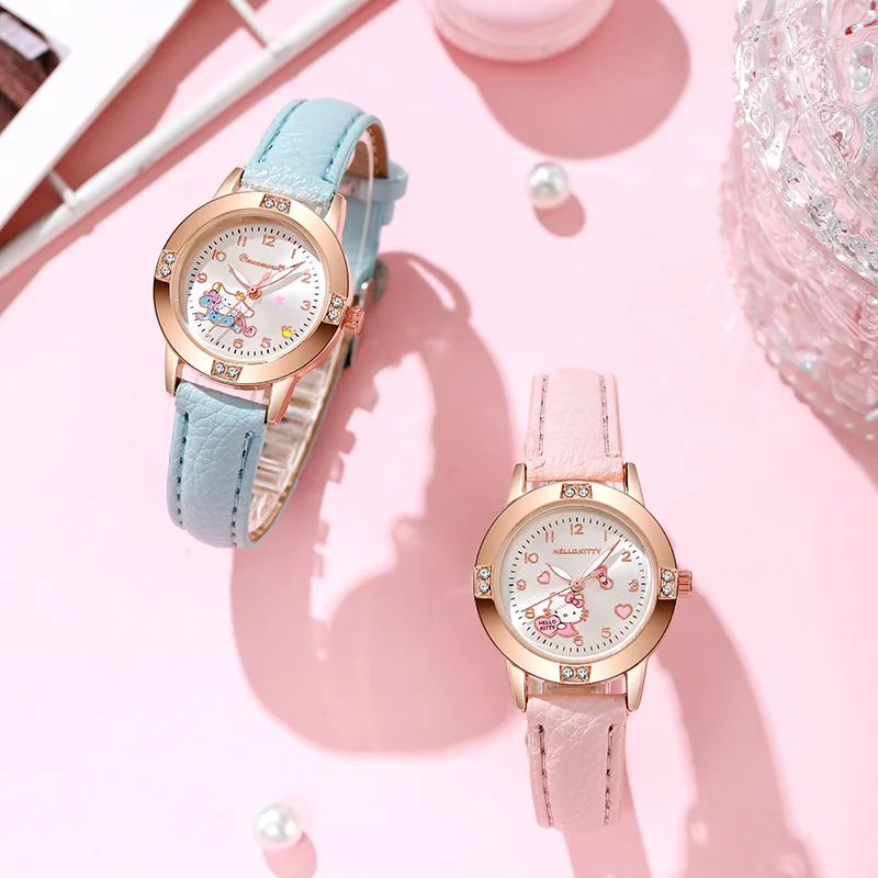Sanrio Hello Kitty Watch Kawaii Kuromi Cinnamoroll Quartz Casual Fashion Melody WristWatch Women Kid Girl Children Birthday Gift. 
