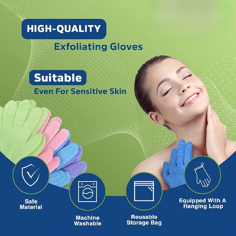 1-10pcs Colourful Exfoliating Gloves, Bath Gloves For Shower, Double Sided Exfoliating Gloves, For Spa, Massage And Body Scrubs. 