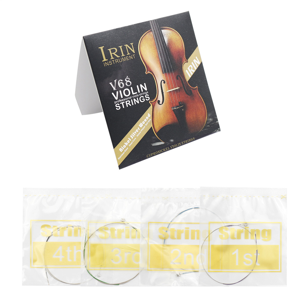 IRIN Violin Strings Professional Viola Cello Strings (E-A-D-G) Nickel Silver Wound for 4/4 3/4 1/2 1/4 Instruments Accessories. 