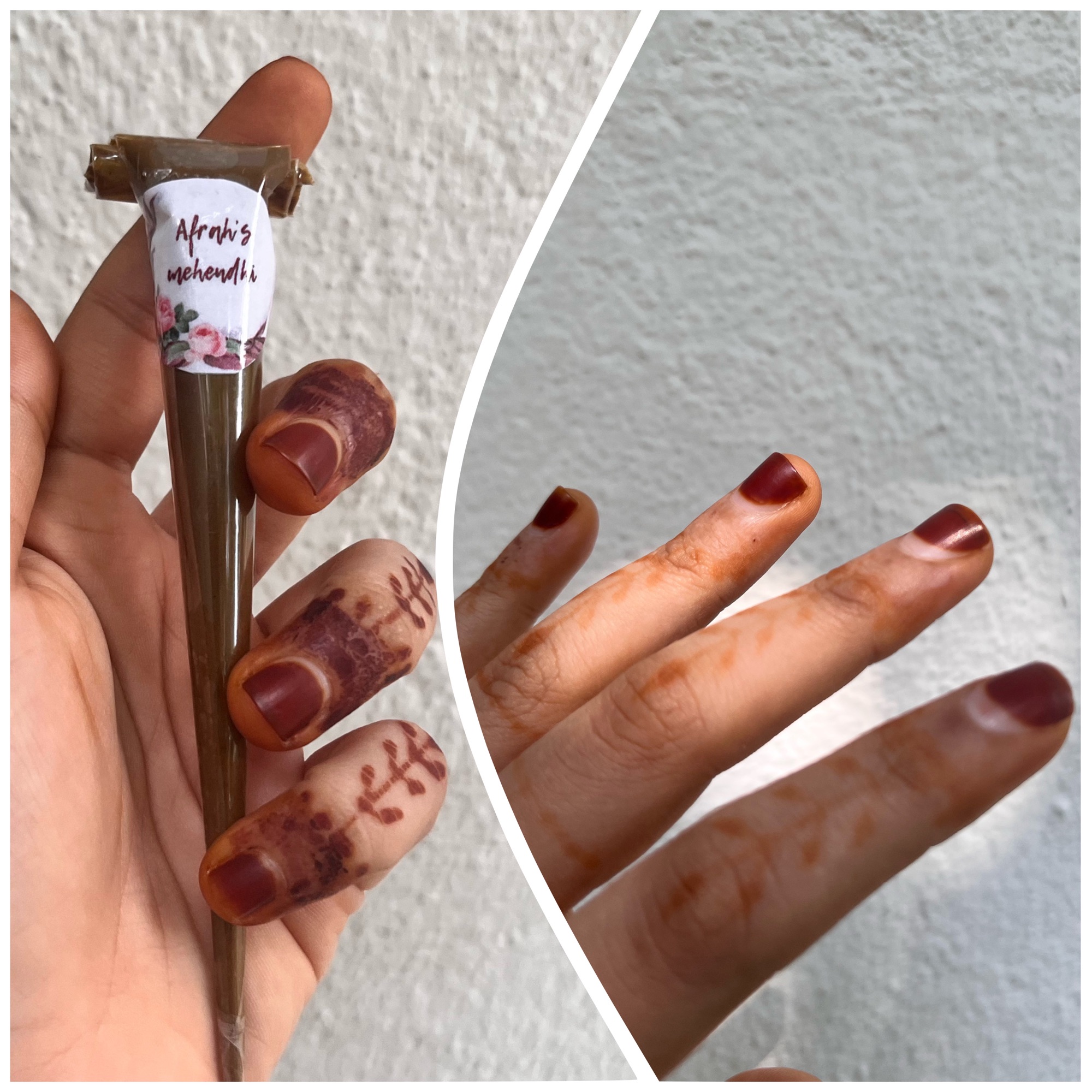 Permanent Nail Henna Cone – Long Lasting Maroon Shade, 100% Natural, 10-12 Coats. 