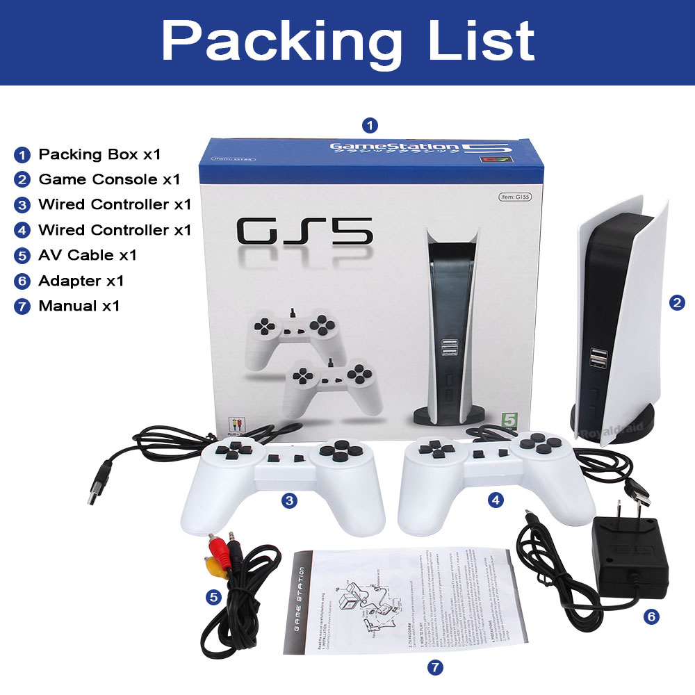NEW GS5 Game Station 5 Video Game Console With 200 Classic Games 8 Bit TV Console Retro USB Wired Handheld Game Player AV Output. 