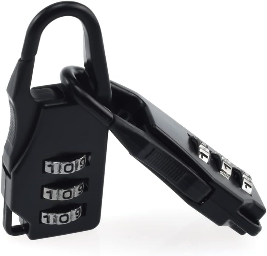 3 Digit Code Number Password Lock Combination Padlock Safety Travel Resettable Security Lock for Suitcases and Bag. 