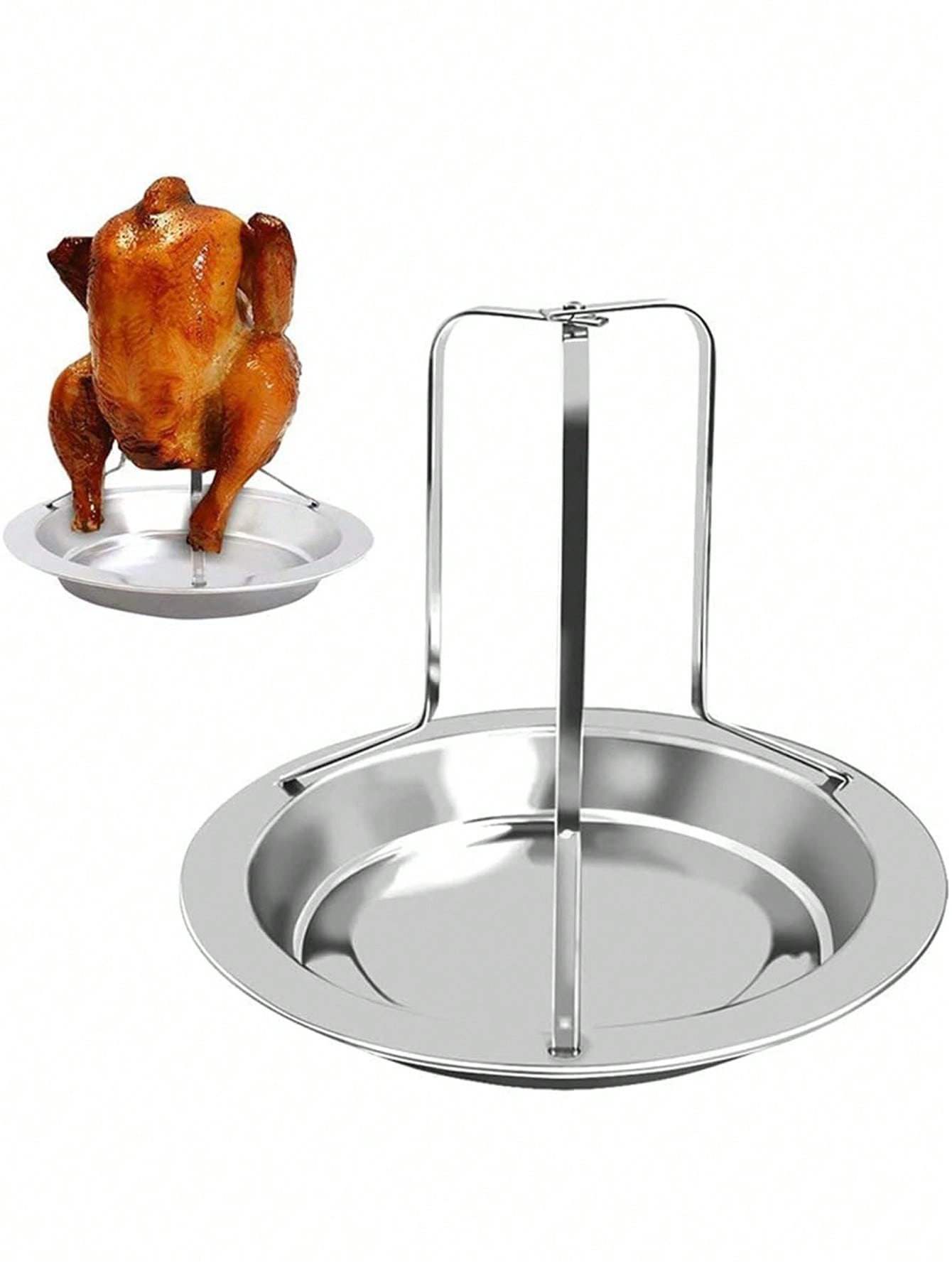 thumbnail image 2 of Shawarma Skewer Stand Beer Can Chicken Grill Rack For Outdoor Grill Guowall Chicken Roaster Rack Stainless Steel Holder Roast Chicken Smoker Accessories Chicken Roasting Pan 2 of 10