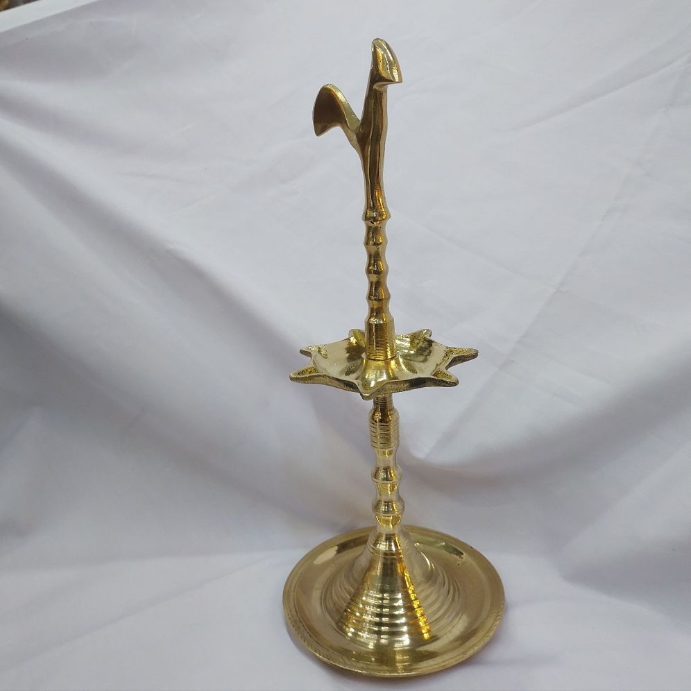 KUKULA PAHANA/ 12 INCH/ BRASS/ ROOSTER DESIGN. 