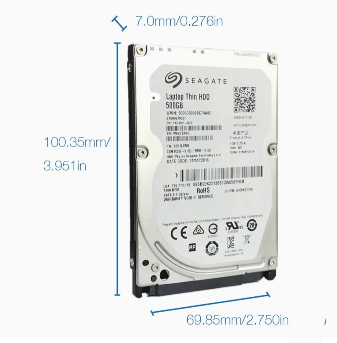 Laptop Hard disk 320GB, 500GB, 1TB 100% condition(2.5 HDD). 