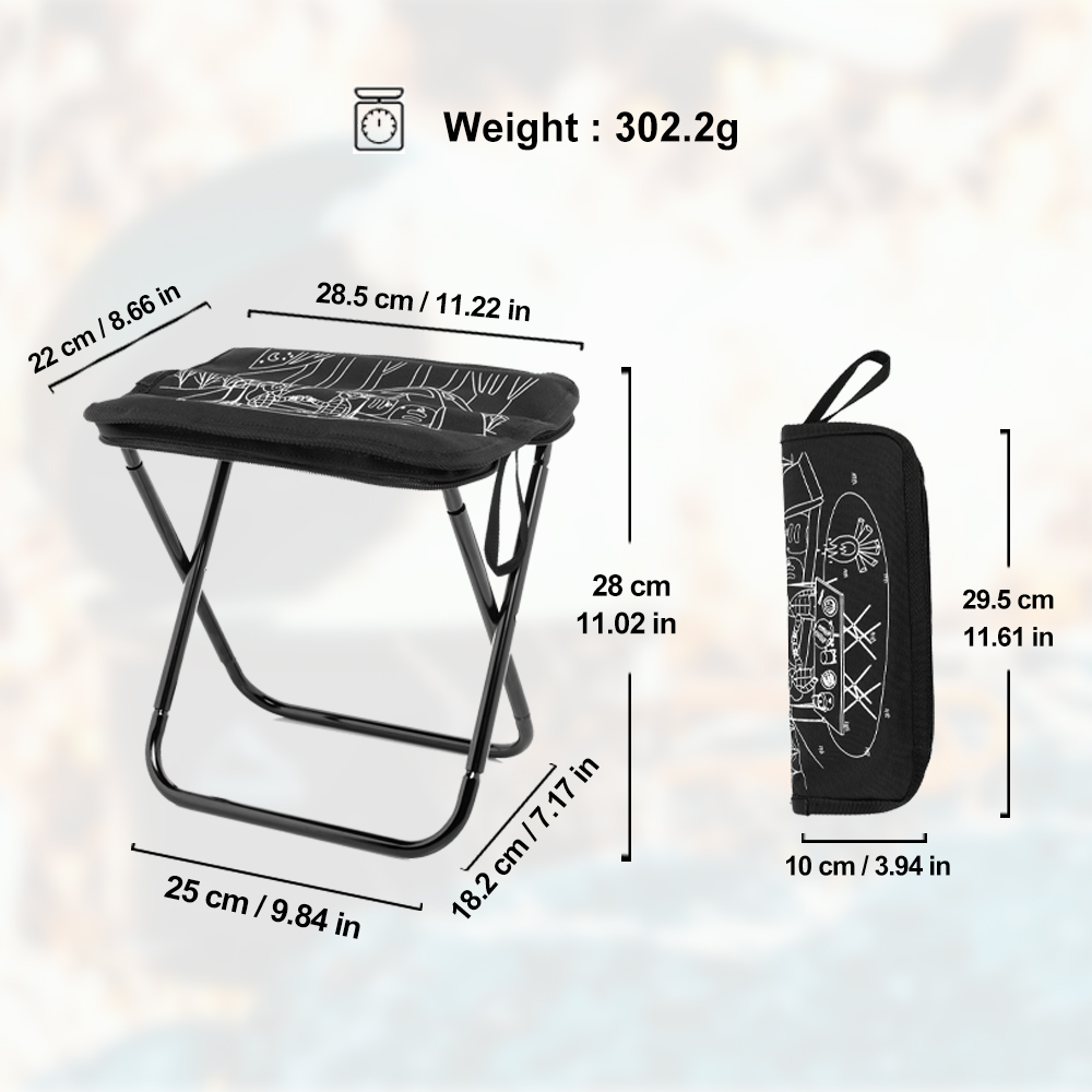 Widesea Camping Stool Foldable Chair Outdoor Fishing Lightweight Zipper Storage Portable Stainless Steel Hiking Travel Furniture. 