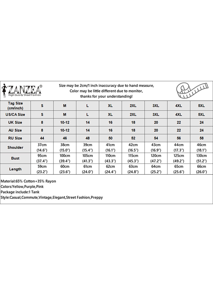 ZANZEA Women Summer Tank Tops 2024 Korean Sleeveless Print Camis Blouse Fashion Round Neck Shirt Casual Loose Round Neck Tunics. 