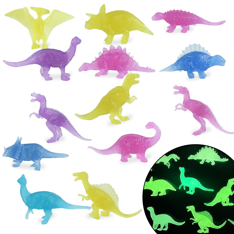 13/16pcs Mini Luminous Dinosaurs Toys Glow In The Dark Jurassic World ...