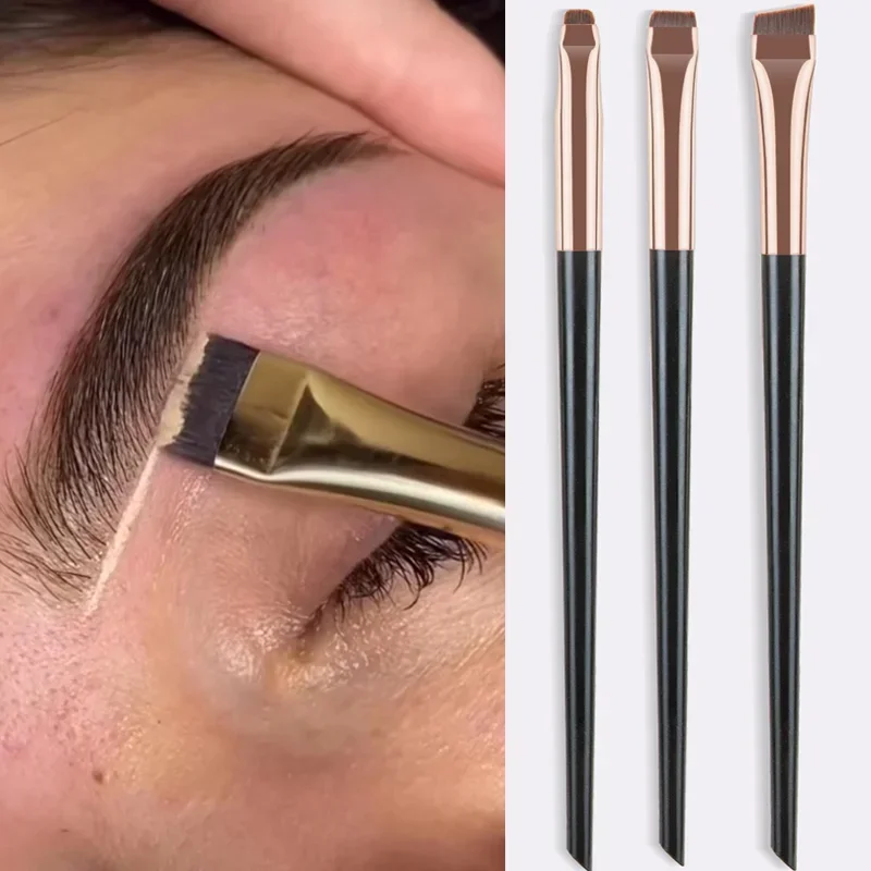 Wholesale 3pcs/set Blade Eyeliner Brush Eyebrow Brush Portable Flat Fine Eye Liner Brow Contour Makeup Brushes Makeup Tool. 