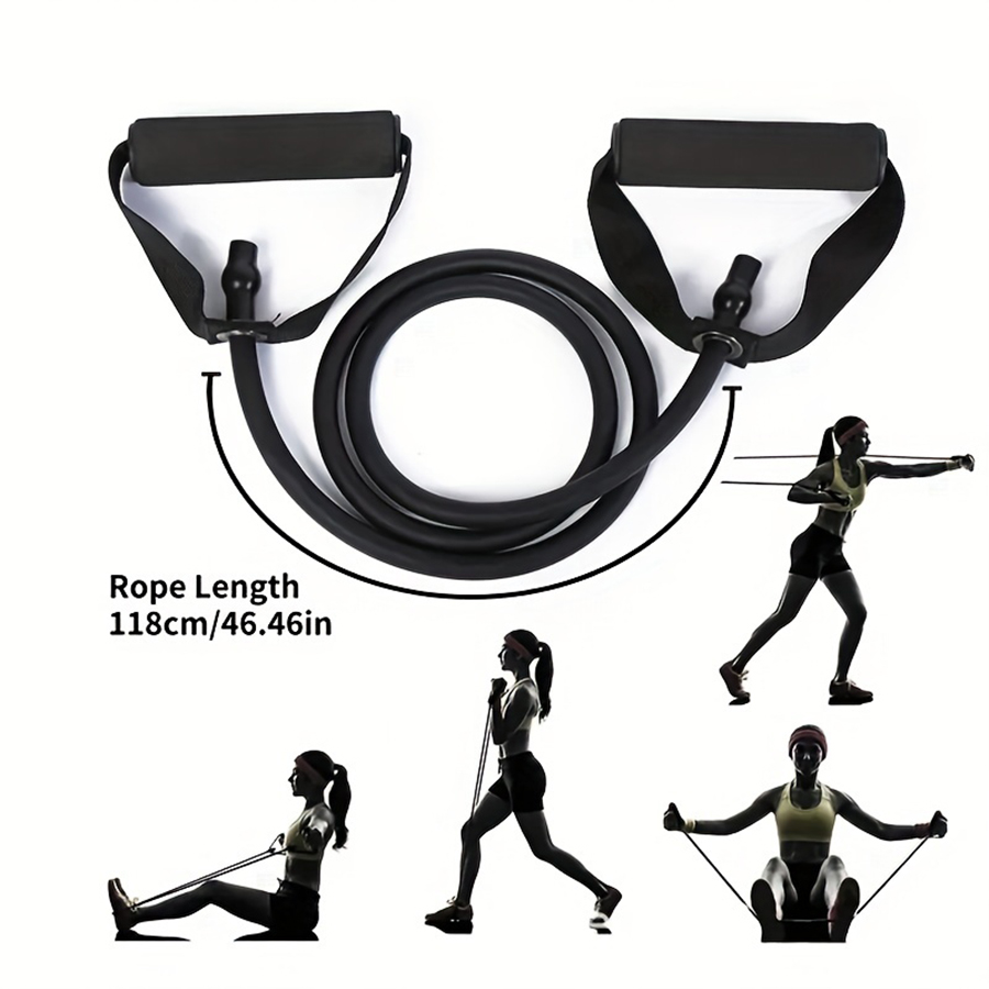 1pc 4-Level Resistance Bands with Handles for Home Workouts and Strength Training - Perfect for Yoga, Pilates,and fitness equipm. 