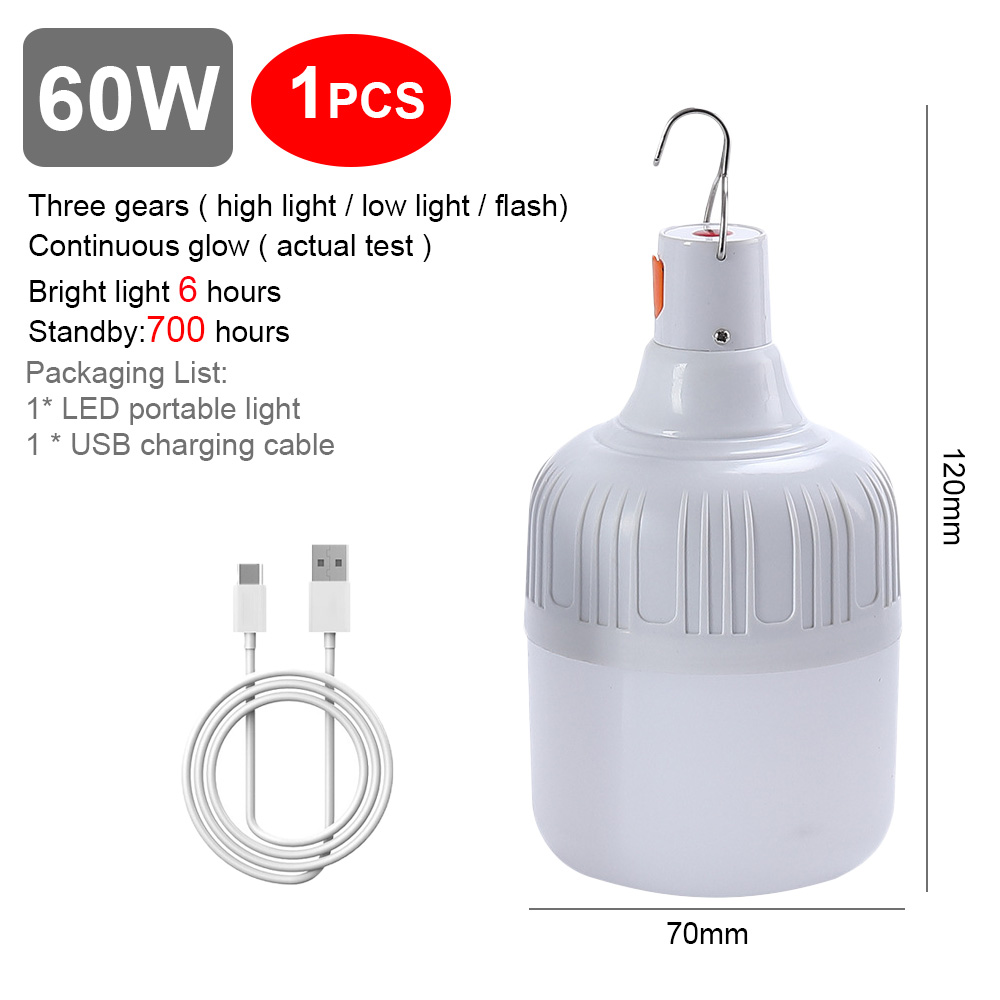 Usb Rechargeable Led Bulb Portable Camping Light Bulb Emergency