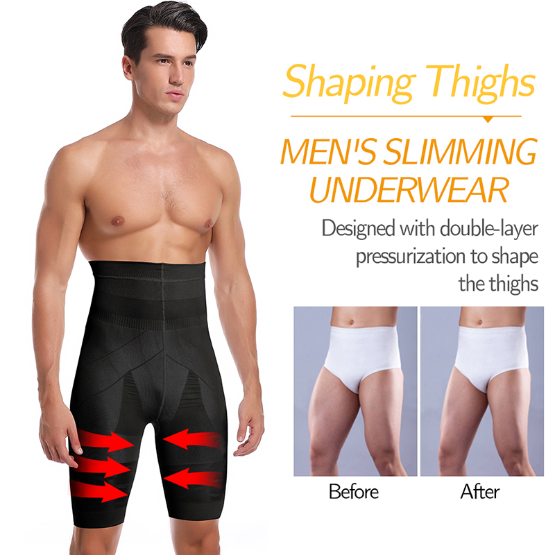 Men Body Shaper Tummy Control Shorts Shapewear Belly Girdle Boxer Briefs High Waisted Slimming Underwear Leg Compression Panties. 