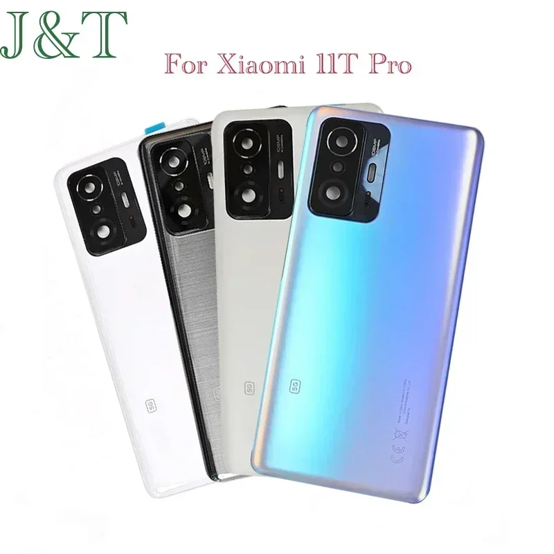 Back Glass Cover For Xiaomi 11T Pro 5G Back Door Replacement Battery Case, Rear Housing Cover Mi11T With Camera Lens