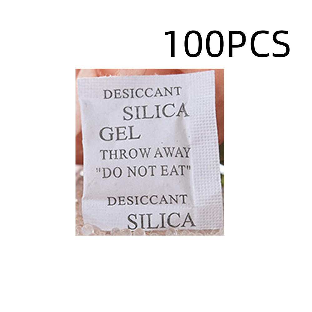 100 Packs Non-toxic Safe Silica Gel Desiccant Moisture Absorber Dehumidifier for Room Kitchen Clothes Food Household Cleaning. 