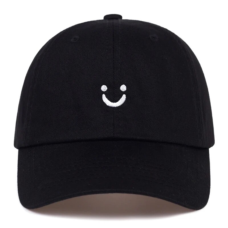 Unisex Smiling Face Embroidery Baseball Caps Spring Autumn Outdoor Adjustable Casual Hats Sunscreen Hat. 