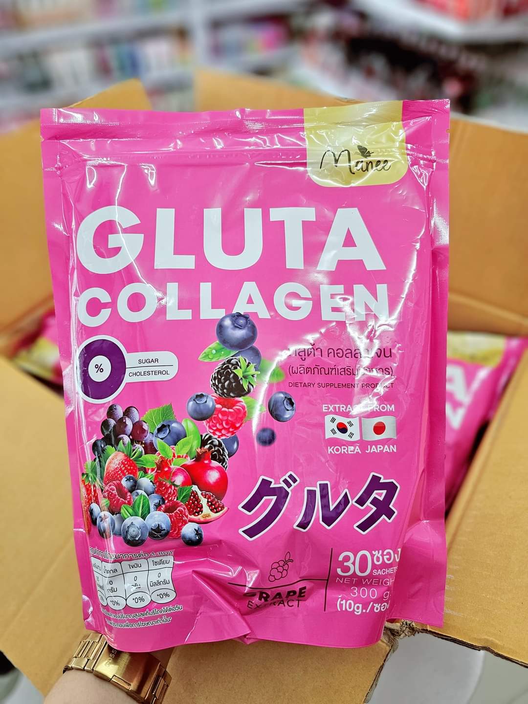 Mani Gluta Collagen, 1 pack contains 30 sachets.drink extra whitening best gluta drink. 