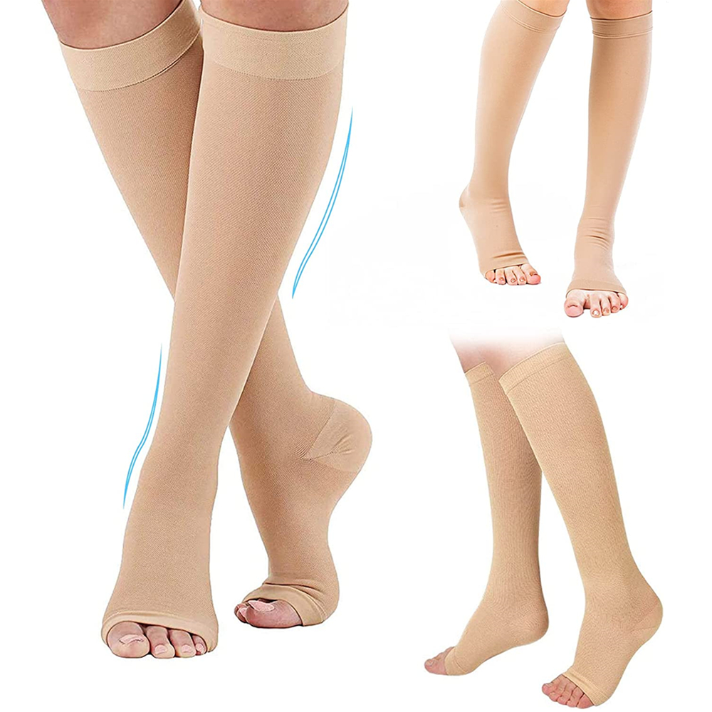 Compression Socks S-XXL Medical Prevent Varicose Veins Toeless Support Hose for Women Men 1 Pairs. 