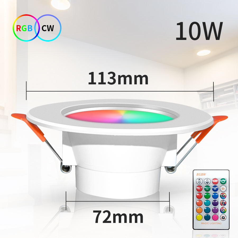 RGB LED Downlight AC 10W/15W Ceiling Light AC 110V 220V Dimmable ...
