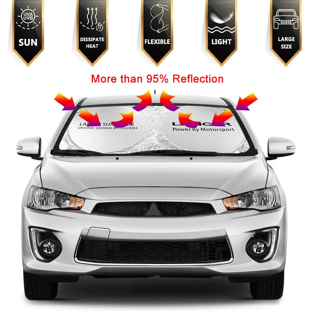 Car Windshield Sunshade For Mitsubishi ASX Campetition Colt Delica Evolution X L200 Lancer Lancer EX Outlander Ralliart Triton. 