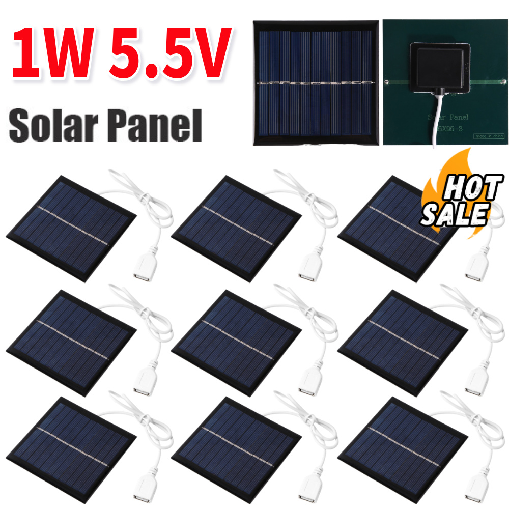 Panneau Solaire 1.2W Polycristallin - Sortie USB Pour Charge De Batteries 3.7V