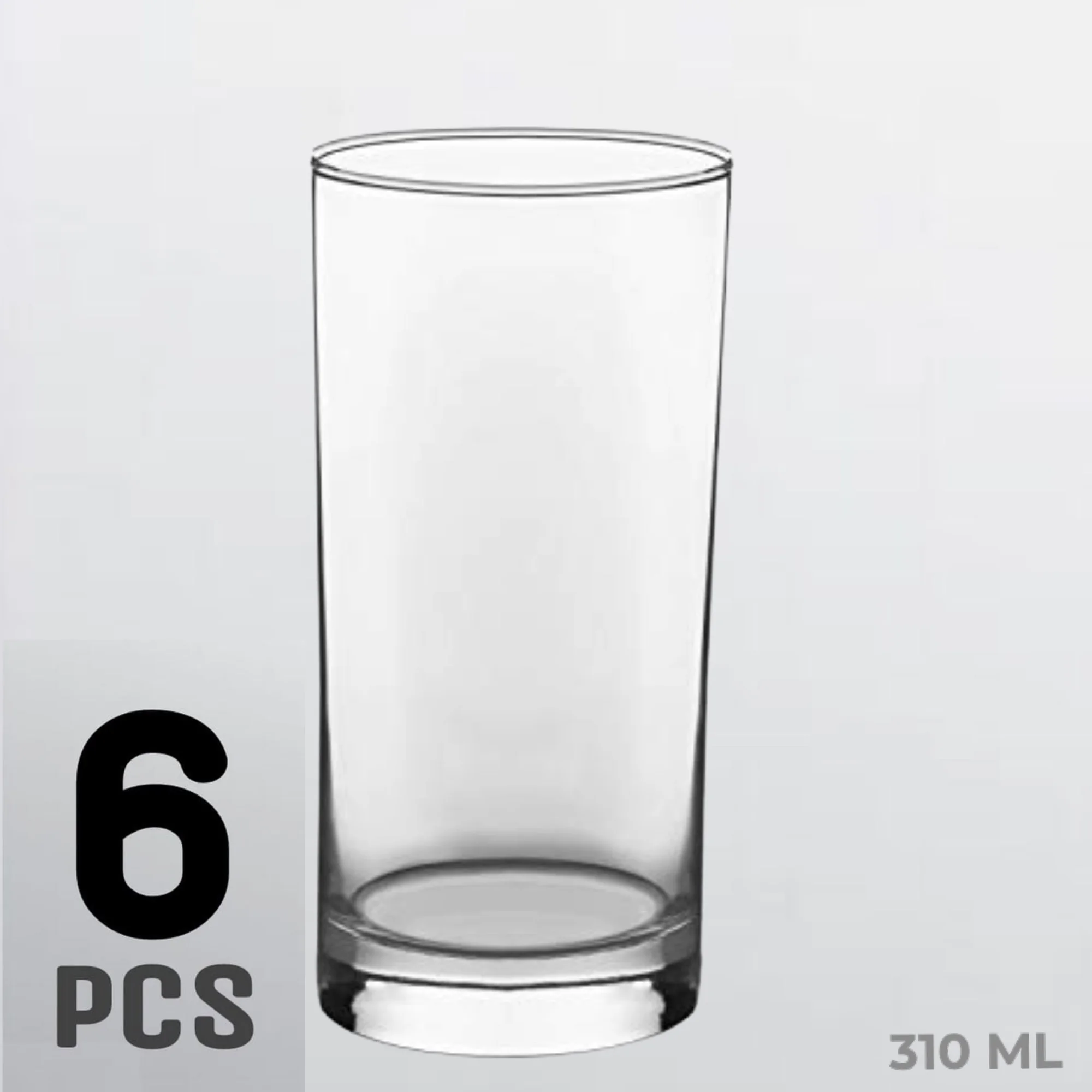 6 Pcs Transparent Crystal Clear Drinking Water Glass