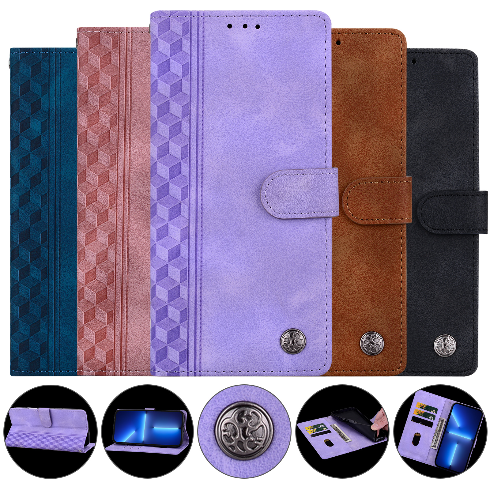 Pixfab Wallet Phone Cover Magnetic Leather Wallet Case For Sony Xperia 1/5/10 III &amp; L4 - Card Pockets &amp; Kickstand Sony Xperia 1 IV Gaming Edition
