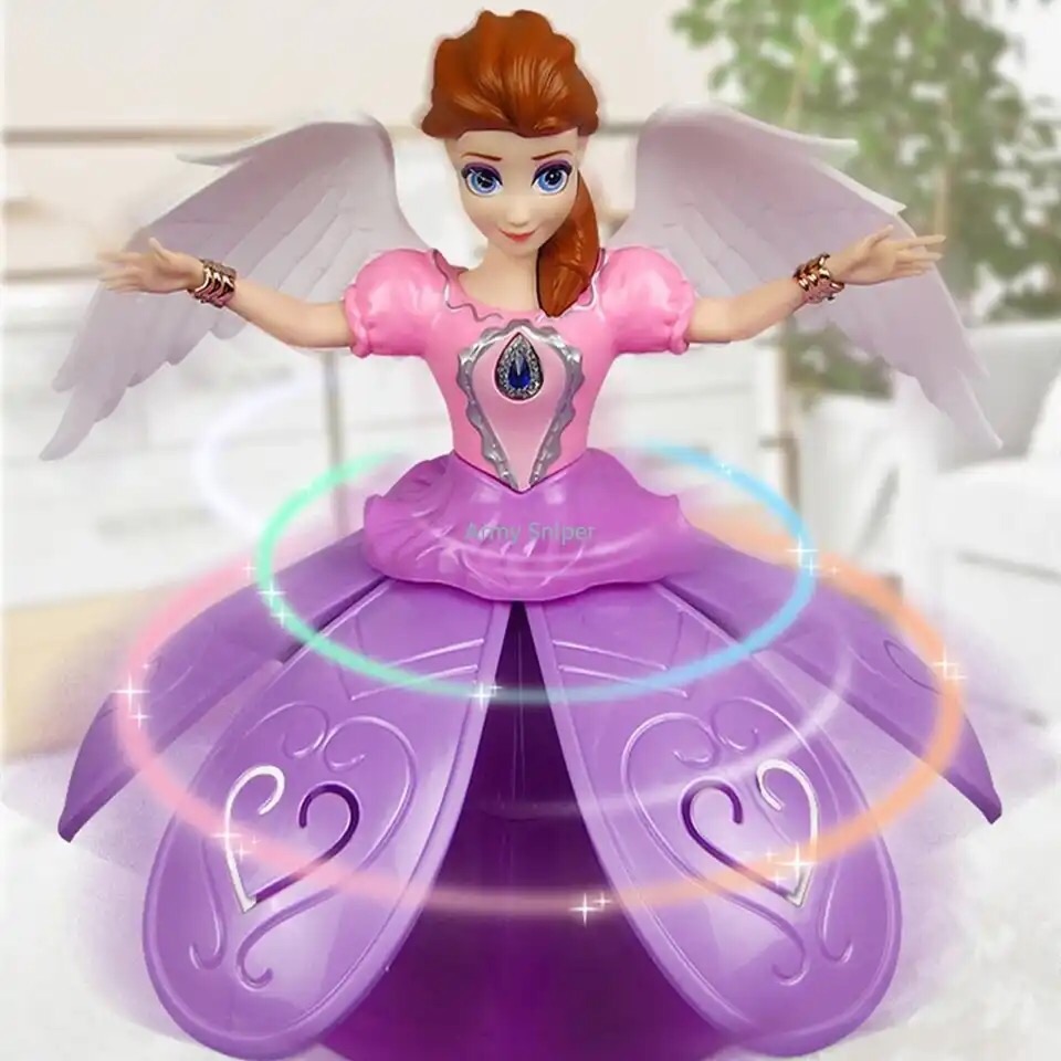 Princess Frozen Cartoon Animation Figure Elsa Doll Light Music Spinning Dance Dance Doll Model Funny Children's Gifts. 