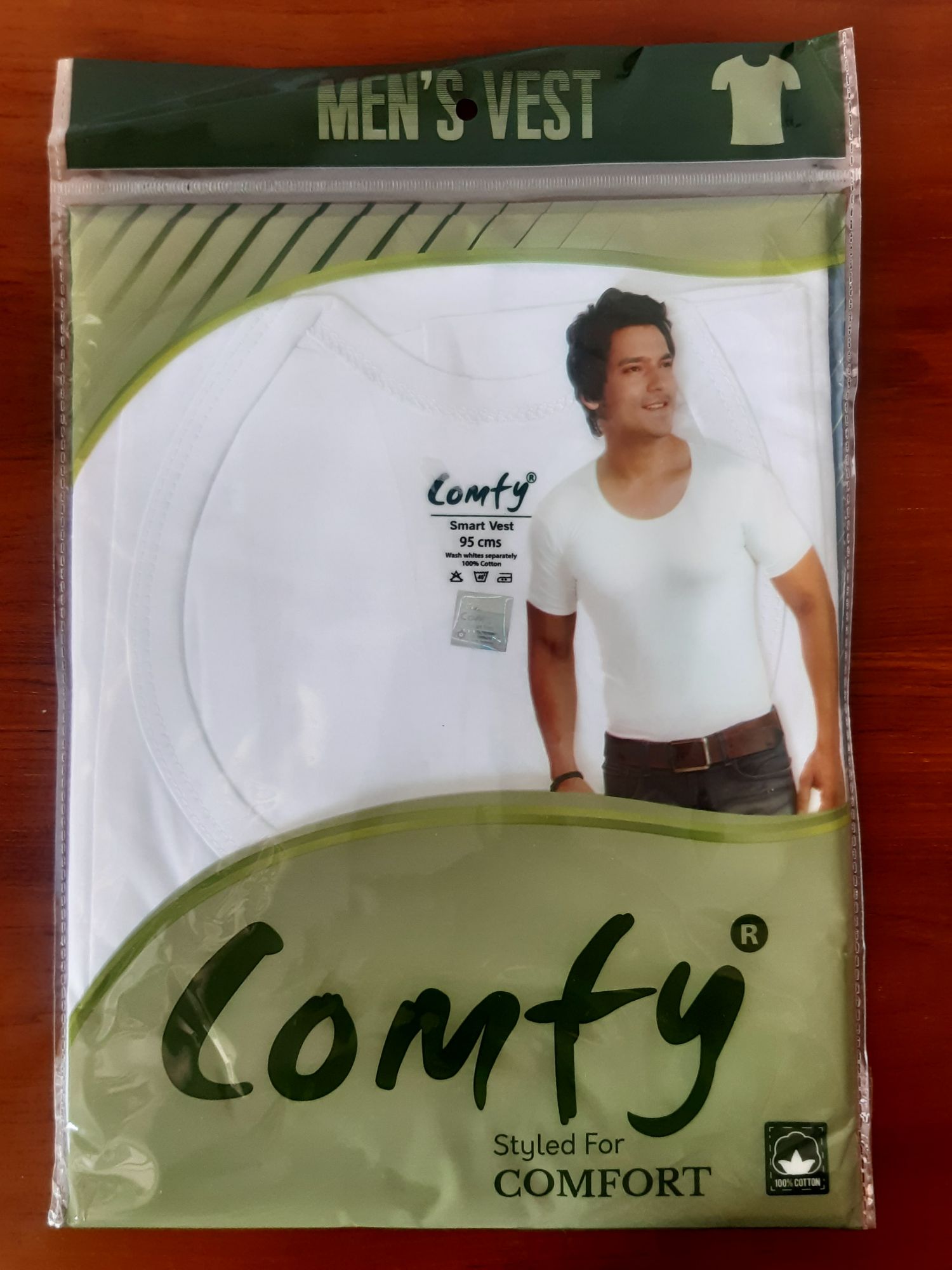 Comfy Sleeve White Cotton Men Vest. 