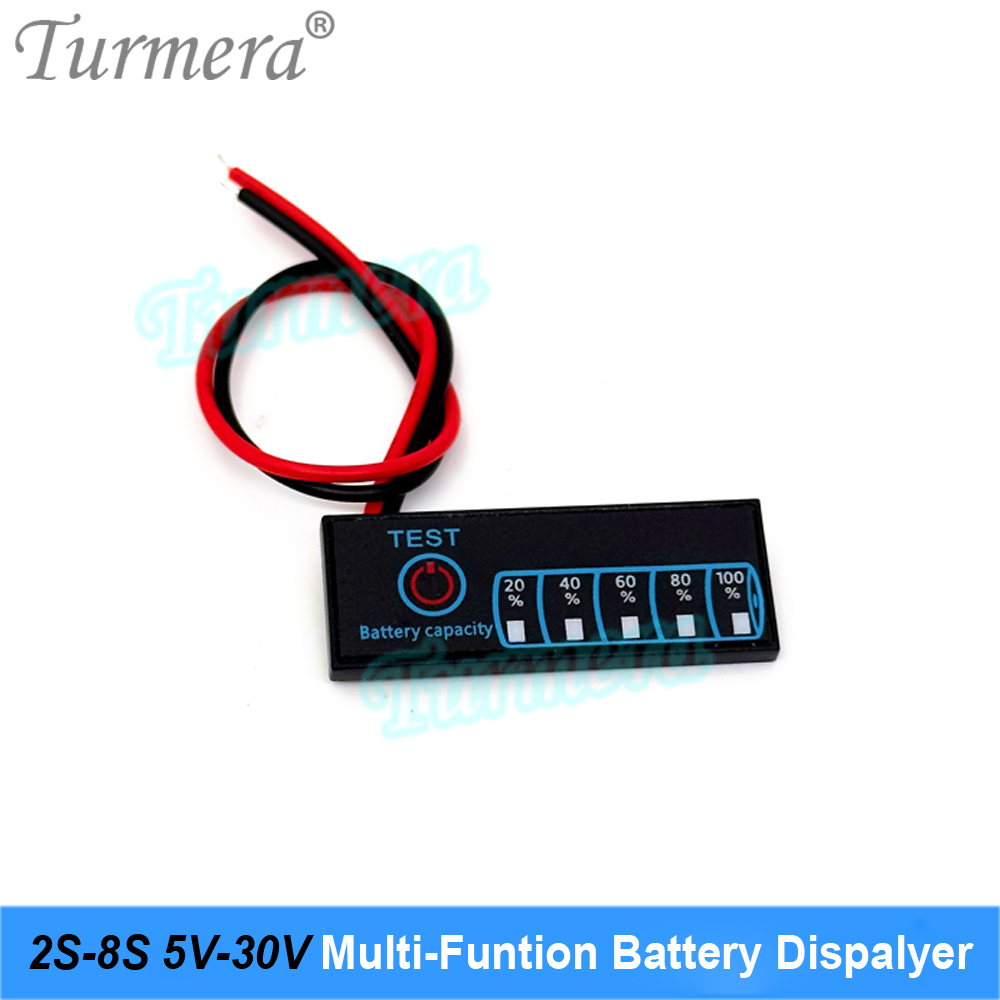 Turmera 2S-8S 5V-30V Smart Multi-funtion Battery Capacity Displayer for ...