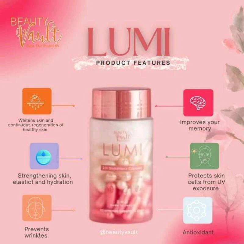 lumi glutathione capsule benefits and side effects Lumi 24H capsules (original)