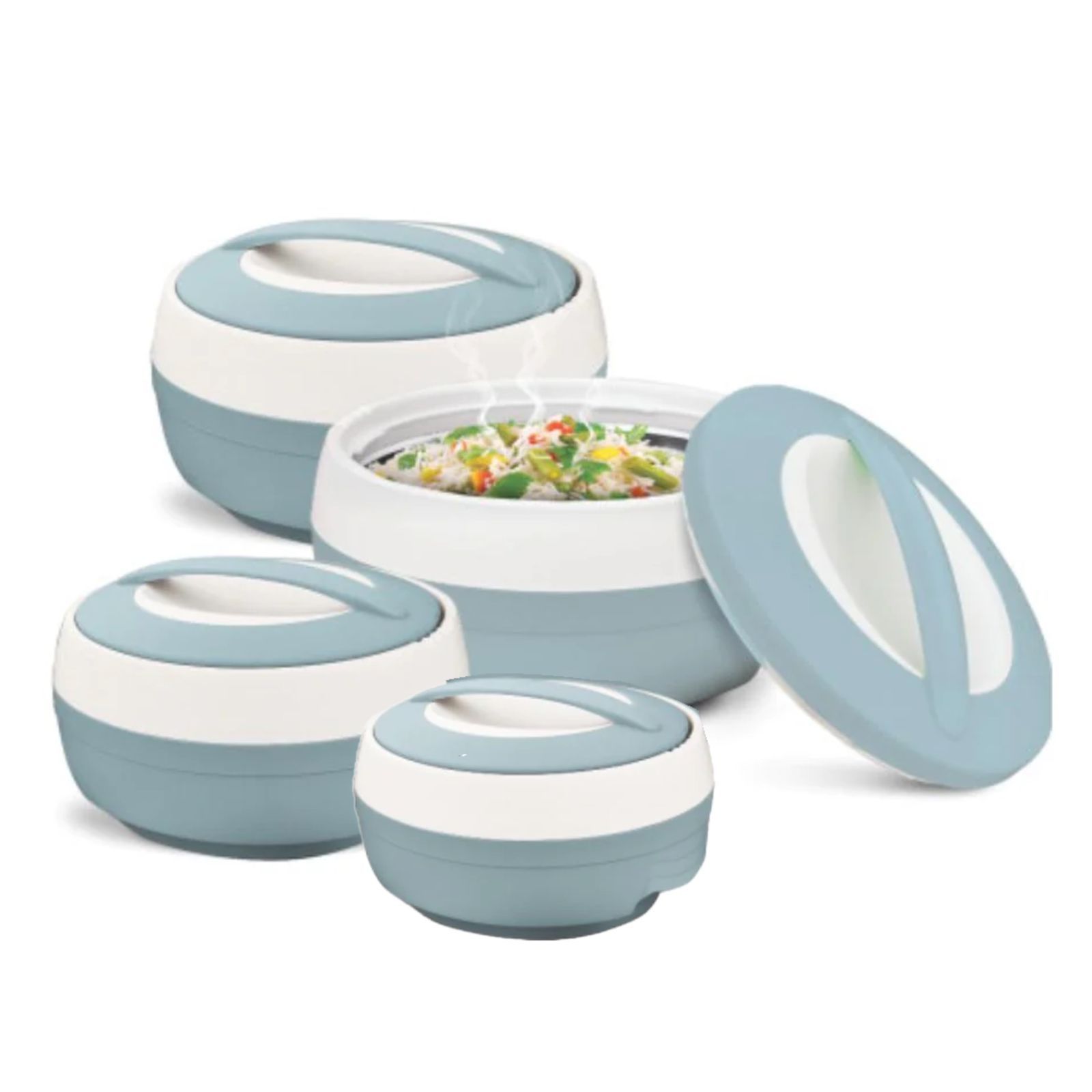 4PCS FOOD WARMER. Casserole Stainless Steel Delux Hot Box Food Warmer Keep warm