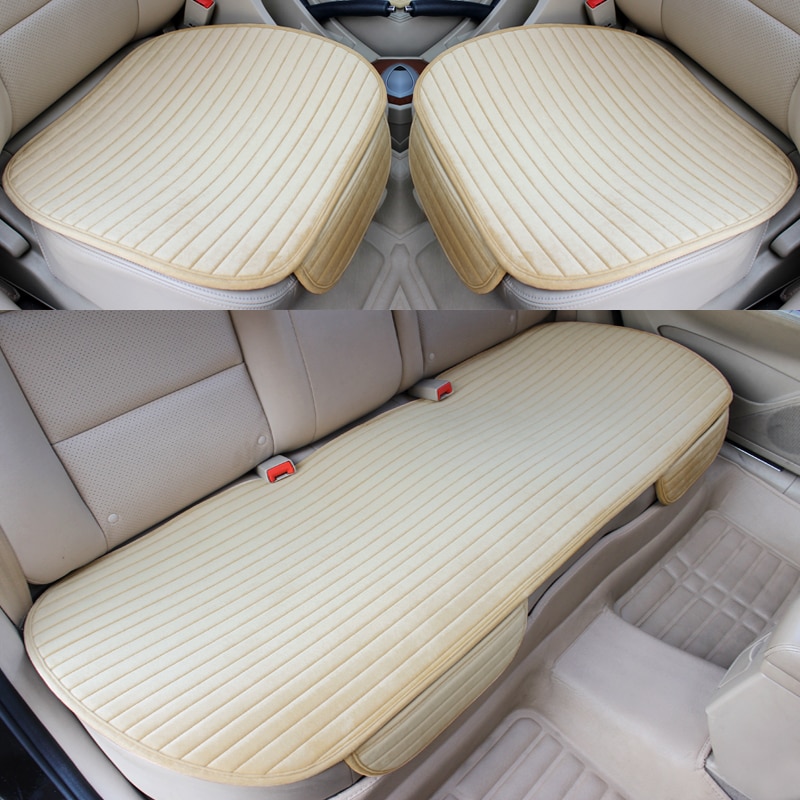 Warm Car Seat Cover for Front Rear or Full Set Flocking Chair Protector