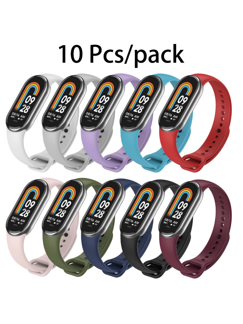 10 Pcs/Pack Strap for mi Band 8 9 Silicone Bracelet for XiaoMi Band Xiomi Xiami Wrist Strap Man Women. 