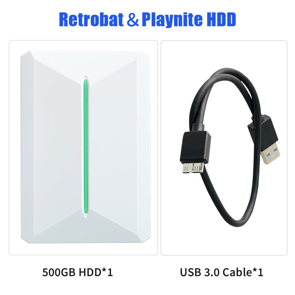 Retrobat＆Playnite Retro Gaming HDD 38200+AAA PC and Retro Games for PS3/PS2/Switch/DC/WII/WIIU/NES/MAME Emulator Game Console. 