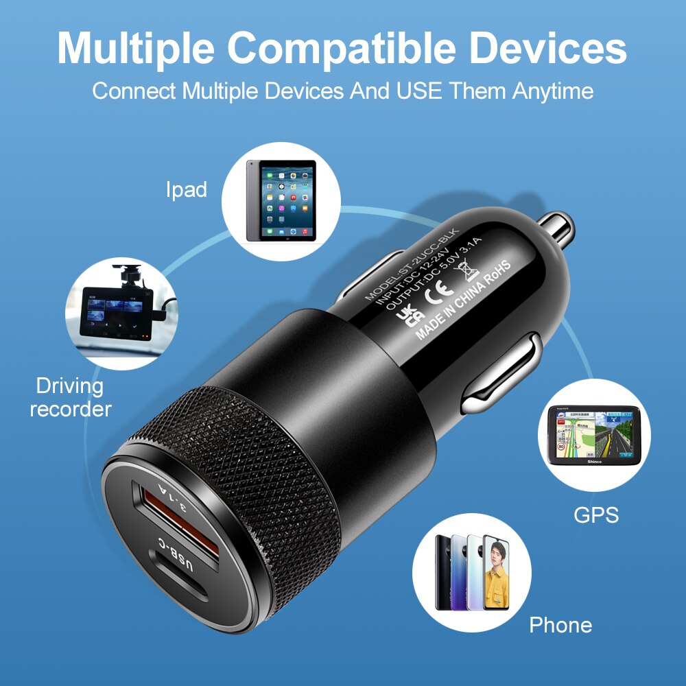 Olaf 68W PD Car Charger USB Type C Fast Charging Car Phone Adapter for iPhone 13 12 Xiaomi Huawei Samsung S21 Quick Charge 3.0. 