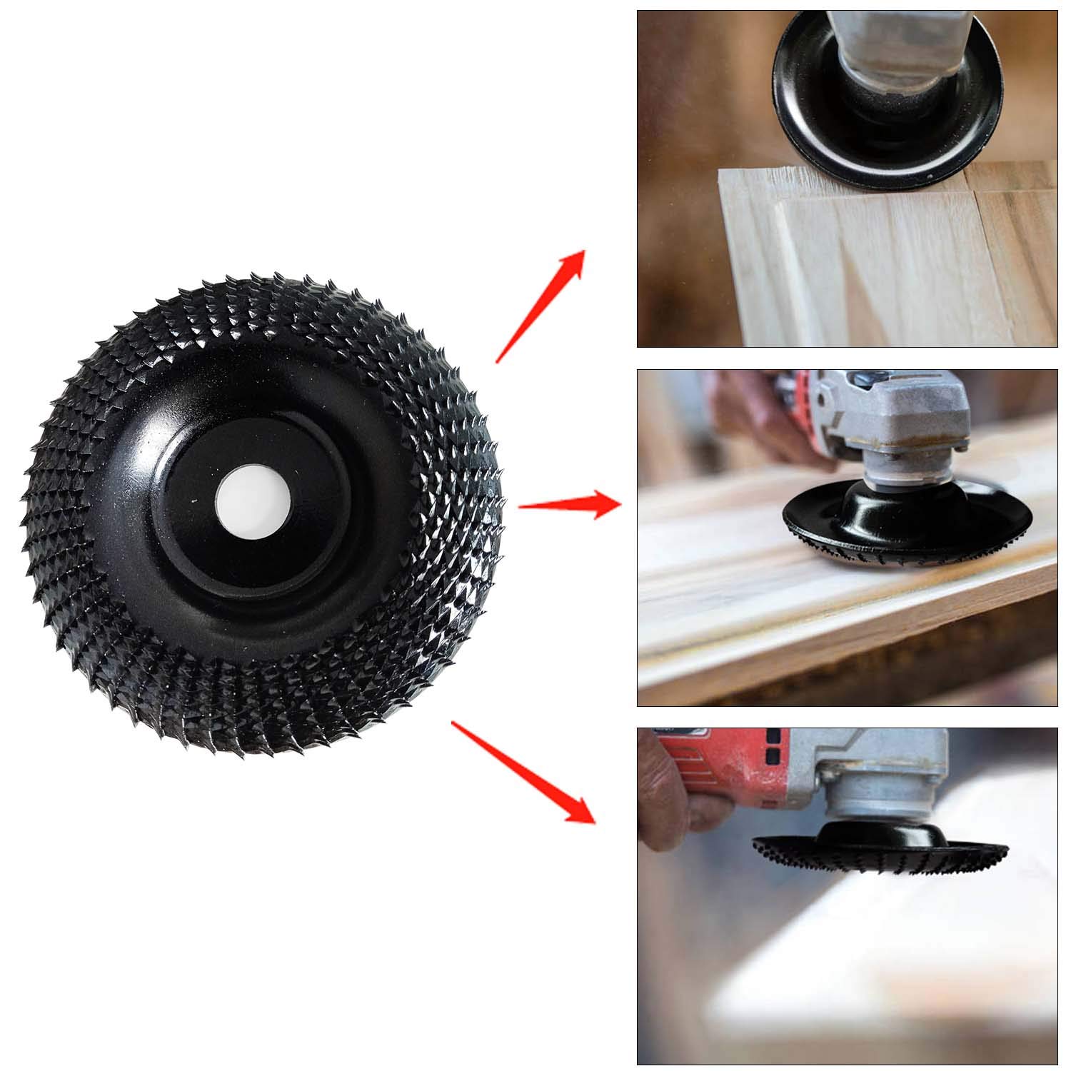4 Inch Angle Grinder Wood Carving Disc Woodworking Grinding Shaping Wheel Abrasive Rotary Tool for 16/22mm Bore Angle Grinders. 