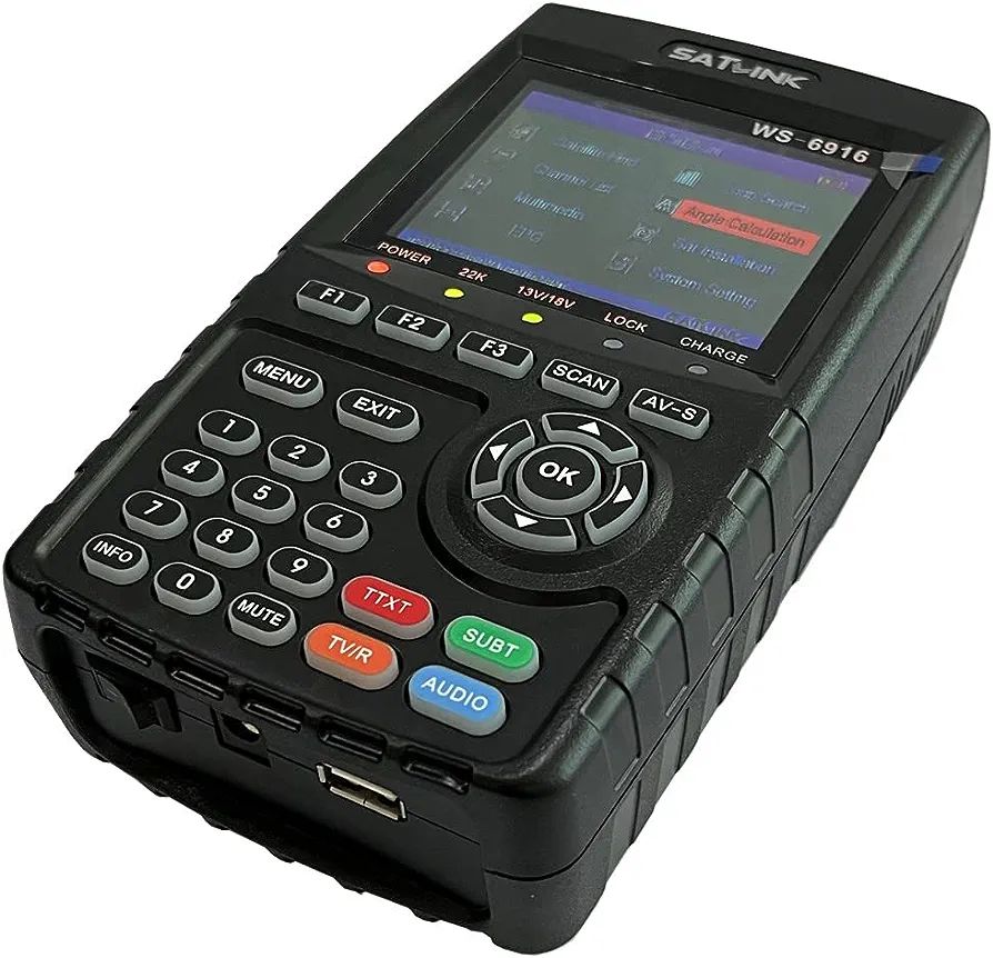 Satlink Satellite Meter - WS-6916 DVB-S/S2 HD Satellite Finder Signal Finder Meter with MPEG-2/4 H.265 Supports QPSK,8PSK. 