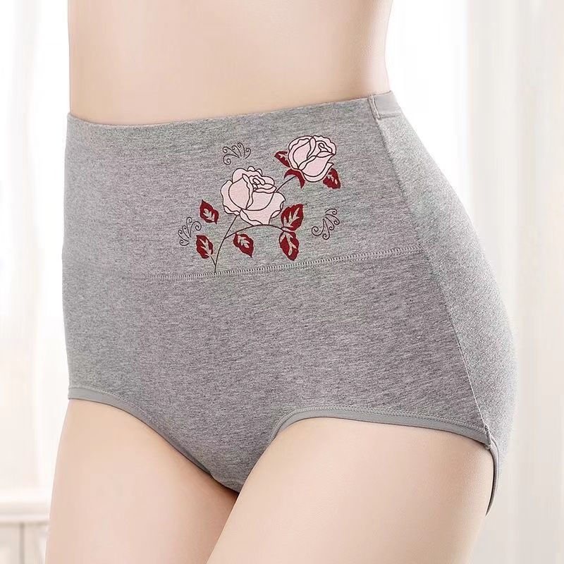 4PCS/set Plus Size Underwear Woman high waist Women's Panties Comfort Cotton Brief breathable Panty Underpants for ladies XL-4XL. 