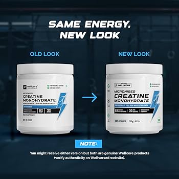 Wellcore - Pure Micronised Creatine Monohydrate (Unflavoured, 83 Servings) | Rapid Absorption | Enhanced Muscle strength & Power. 